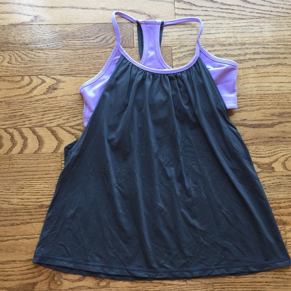 Lululemon no limits tank, gray/purple, sz 8